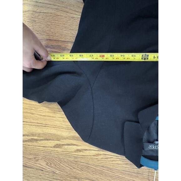 Kasper Black Suit Jacket Ruched Front Career Office Preppy Proffesional Sz 10p - Picture 9 of 11